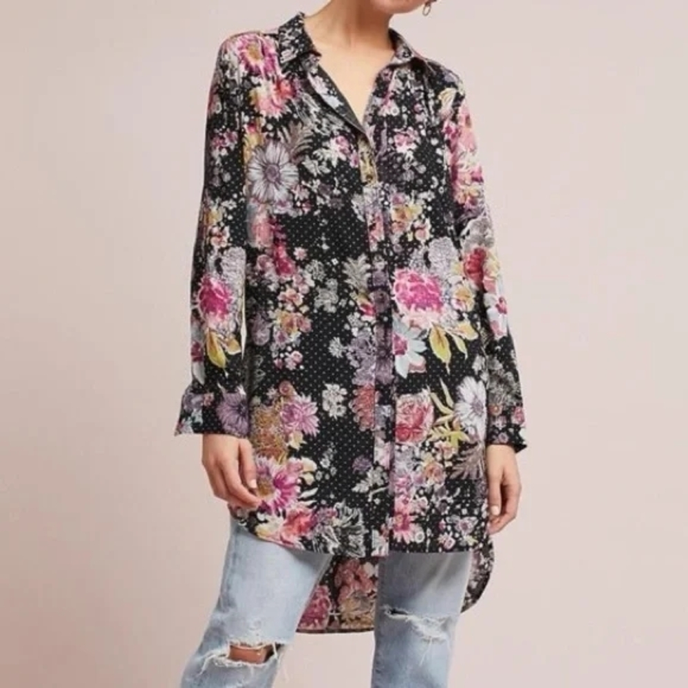 Maeve Multicolor Floral Button-Down Shirt